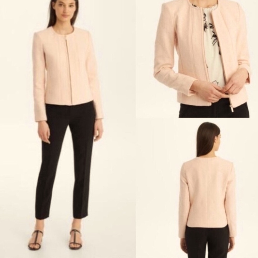 KARL LAGERFELD PARIS WOMEN’S BLUE ZIPPER BLAZER SUIT JACKET - Picture 2 of 9